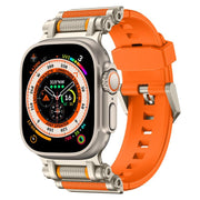 For Apple Watch 46mm / 49mm / 45mm / 44mm Armor Gear Silicone Watch Band(Titanium Orange)