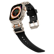 For Apple Watch 46mm / 49mm / 45mm / 44mm Armor Gear Silicone Watch Band(Titanium Black)