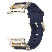 For Apple Watch 46mm / 49mm / 45mm / 44mm Armor Gear Silicone Watch Band(Titanium Blue)