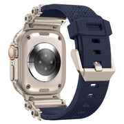 For Apple Watch 46mm / 49mm / 45mm / 44mm Armor Gear Silicone Watch Band(Titanium Blue)