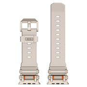 For Apple Watch 46mm / 49mm / 45mm / 44mm Armor Gear Silicone Watch Band(Titanium Starlight)