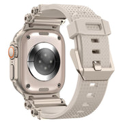 For Apple Watch 46mm / 49mm / 45mm / 44mm Armor Gear Silicone Watch Band(Titanium Starlight)