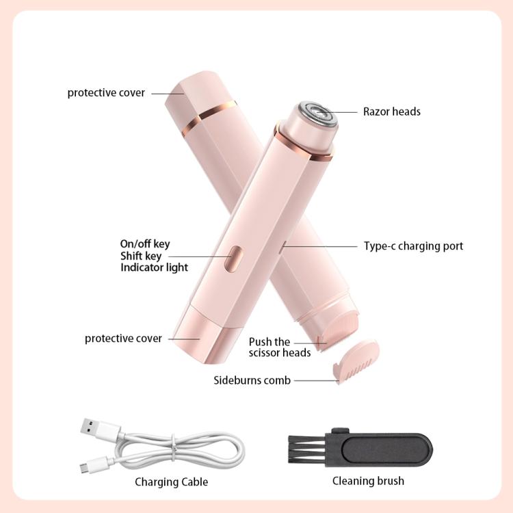 Type-C Double Head Female Private Parts Electric Shaver(Pink)