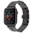 For Apple Watch 46mm / 49mm / 45mm / 44mm Butterfly Buckle New Five Beads Stainless Steel Watch Band(Black) - Watch Bands by PMc TechLife | Online Shopping South Africa | PMc TechLife | Buy Now Pay Later Mobicred
