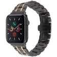 For Apple Watch 46mm / 49mm / 45mm / 44mm Butterfly Buckle New Five Beads Stainless Steel Watch Band(Black Rose Gold) - free shipping - PMc TechLife - Order now!