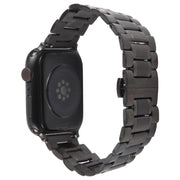 For Apple Watch 42mm / 41mm / 40mm / 38mm Butterfly Buckle New Five Beads Stainless Steel Watch Band(Black)