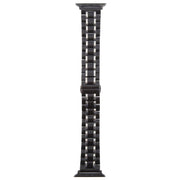 For Apple Watch 42mm / 41mm / 40mm / 38mm Butterfly Buckle New Five Beads Stainless Steel Watch Band(Black Silver)