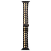 For Apple Watch 42mm / 41mm / 40mm / 38mm Butterfly Buckle New Five Beads Stainless Steel Watch Band(Black Gold)