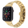 For Apple Watch 42mm / 41mm / 40mm / 38mm Butterfly Buckle New Five Beads Stainless Steel Watch Band(Gold) - free shipping - PMc TechLife - Order now!