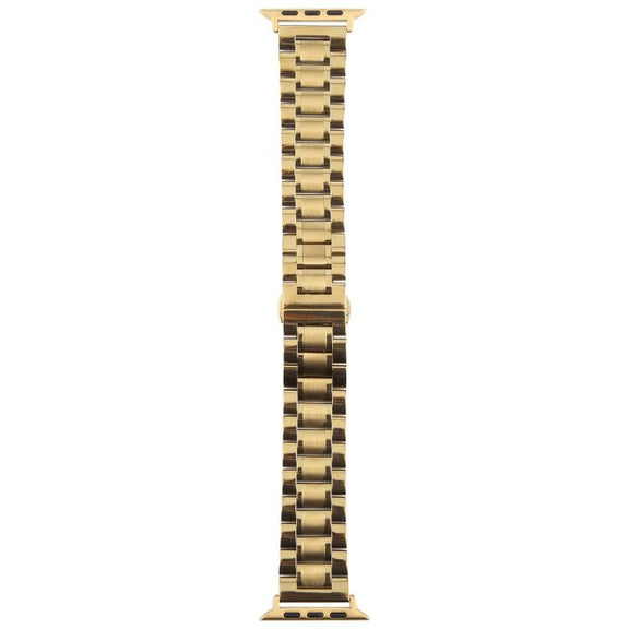 For Apple Watch 42mm / 41mm / 40mm / 38mm Butterfly Buckle New Five Beads Stainless Steel Watch Band(Gold)