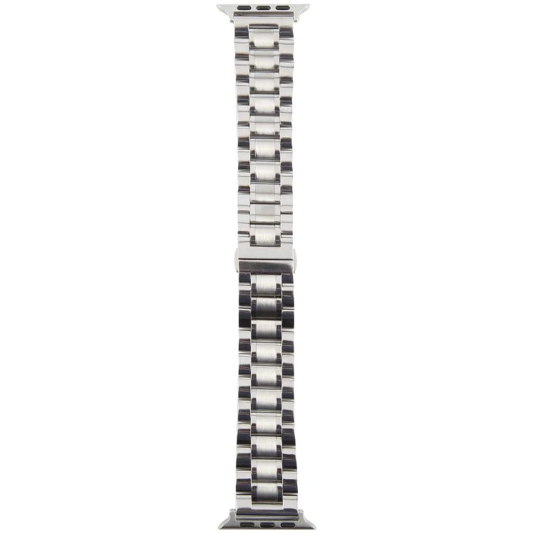 For Apple Watch 42mm / 41mm / 40mm / 38mm Butterfly Buckle New Five Beads Stainless Steel Watch Band(Silver)