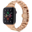 For Apple Watch 42mm / 41mm / 40mm / 38mm Butterfly Buckle New Five Beads Stainless Steel Watch Band(Rose Gold) - free shipping - PMc TechLife - Order now!