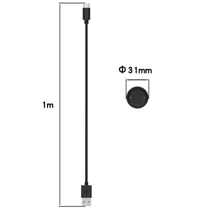 For Amazfit Bip 6 / Active 2 USB-C / Type-C Interface Adapter Split Smart Watch Charging Cable Set, Length: 1m(Black) - Charger by PMC Jewellery | Online Shopping South Africa | PMC Jewellery | Buy Now Pay Later Mobicred