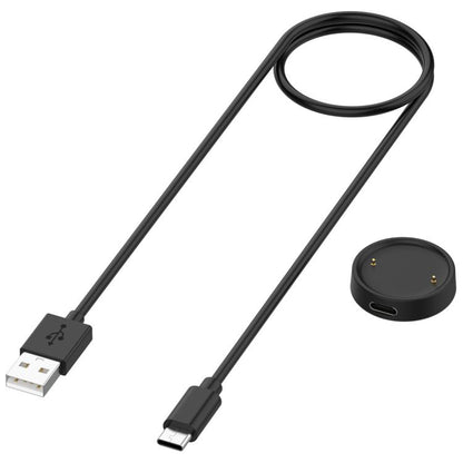 For Amazfit Bip 6 / Active 2 USB-C / Type-C Interface Adapter Split Smart Watch Charging Cable Set, Length: 1m(Black) - Charger by PMC Jewellery | Online Shopping South Africa | PMC Jewellery | Buy Now Pay Later Mobicred