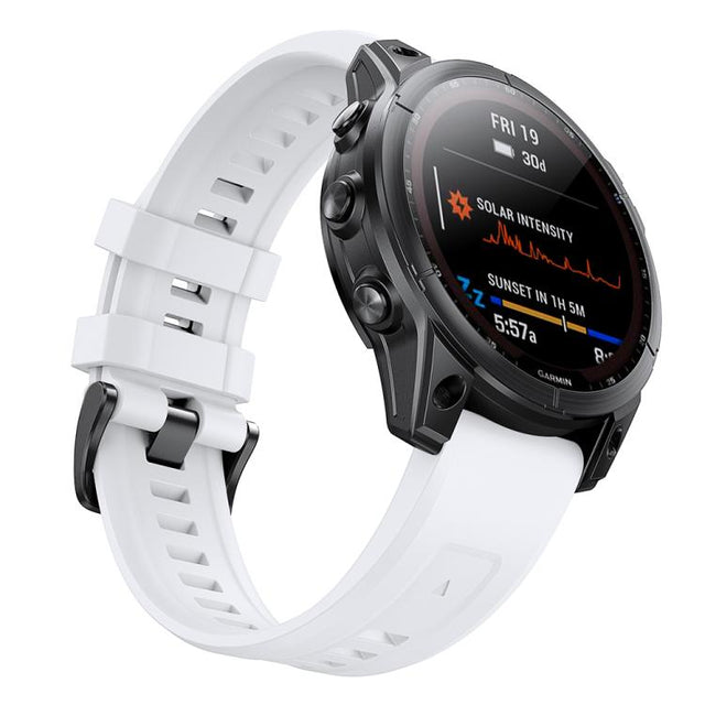For Garmin QuickFit 20mm Kalebol Ladder Silicone Watch Band(White)