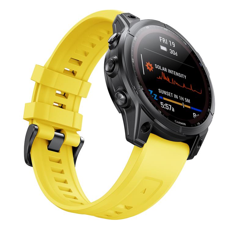 For Garmin QuickFit 20mm Kalebol Ladder Silicone Watch Band(Yellow) - Watch Bands by Kalebol | Online Shopping South Africa | PMc TechLife | Buy Now Pay Later Mobicred