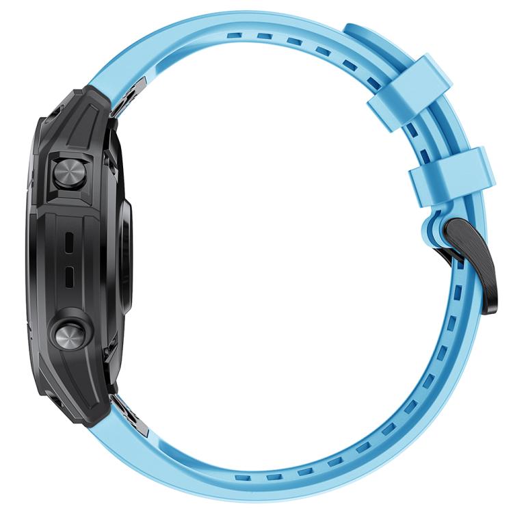 For Garmin QuickFit 20mm Kalebol Ladder Silicone Watch Band(Sky Blue)