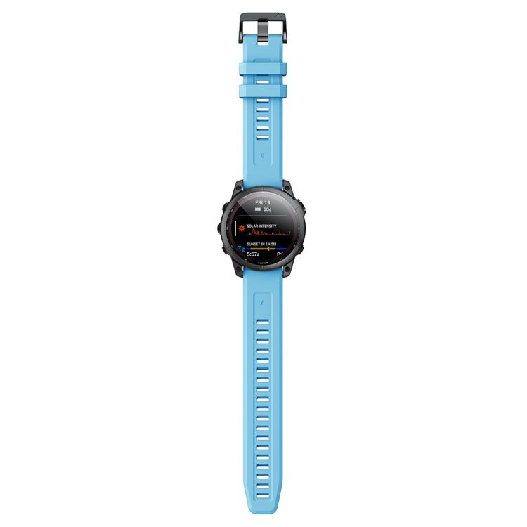 For Garmin QuickFit 20mm Kalebol Ladder Silicone Watch Band(Sky Blue)