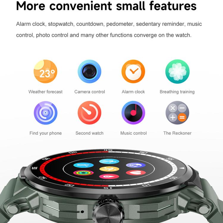 D11 1.46 inch 2 in 1 Bluetooth Earphone Smart Watch, Support Bluetooth Call / NFC / Heart Rate(Green)
