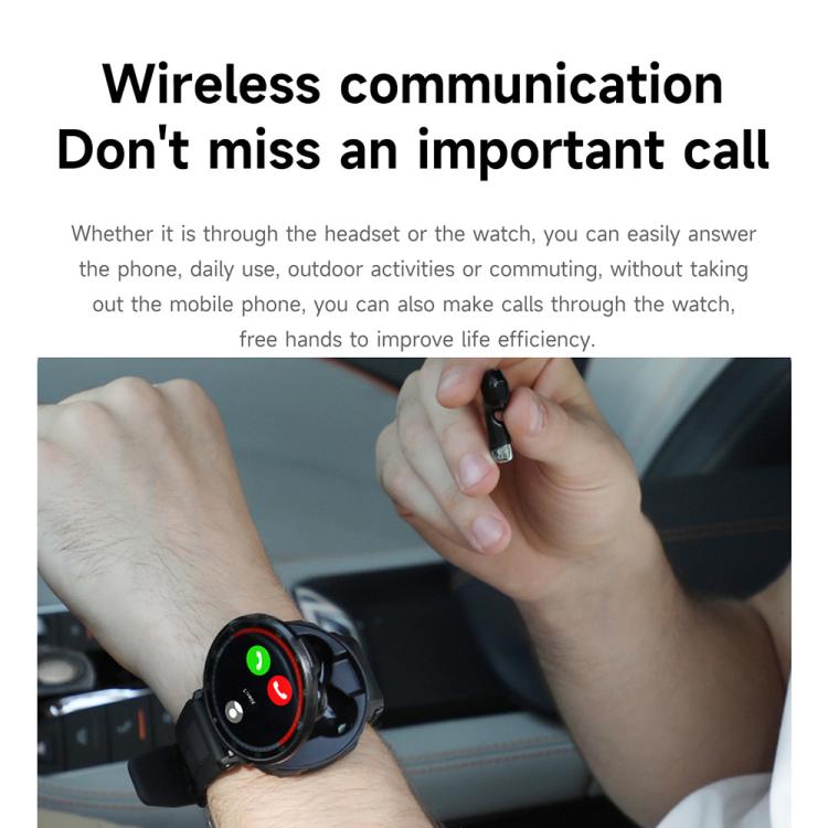 D11 1.46 inch 2 in 1 Bluetooth Earphone Smart Watch, Support Bluetooth Call / NFC / Heart Rate(Green)
