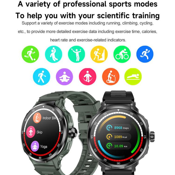 D11 1.46 inch 2 in 1 Bluetooth Earphone Smart Watch, Support Bluetooth Call / NFC / Heart Rate(Green)