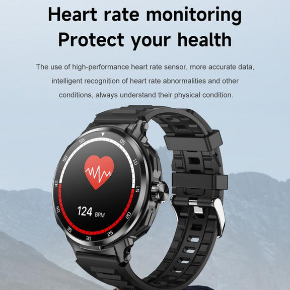 D11 1.46 inch 2 in 1 Bluetooth Earphone Smart Watch, Support Bluetooth Call / NFC / Heart Rate(Green)