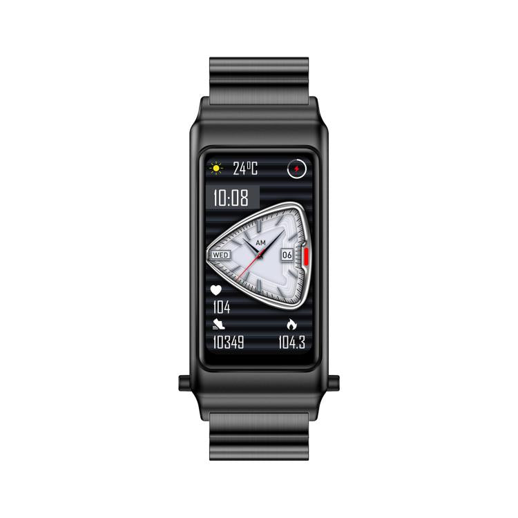 K80 1.57 inch Steel Band IP67 Earphone Detachable Smart Watch, Support Bluetooth Call(Black)