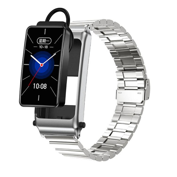 K80 1.57 inch Steel Band IP67 Earphone Detachable Smart Watch, Support Bluetooth Call(Silver)