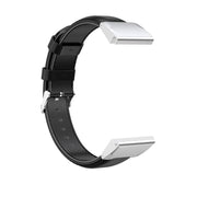 For Garmin QuickFit 26mm Kalebol Waxed Calfskin Leather Watch Band(Black)