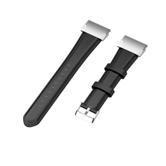 For Garmin QuickFit 26mm Kalebol Waxed Calfskin Leather Watch Band(Black)
