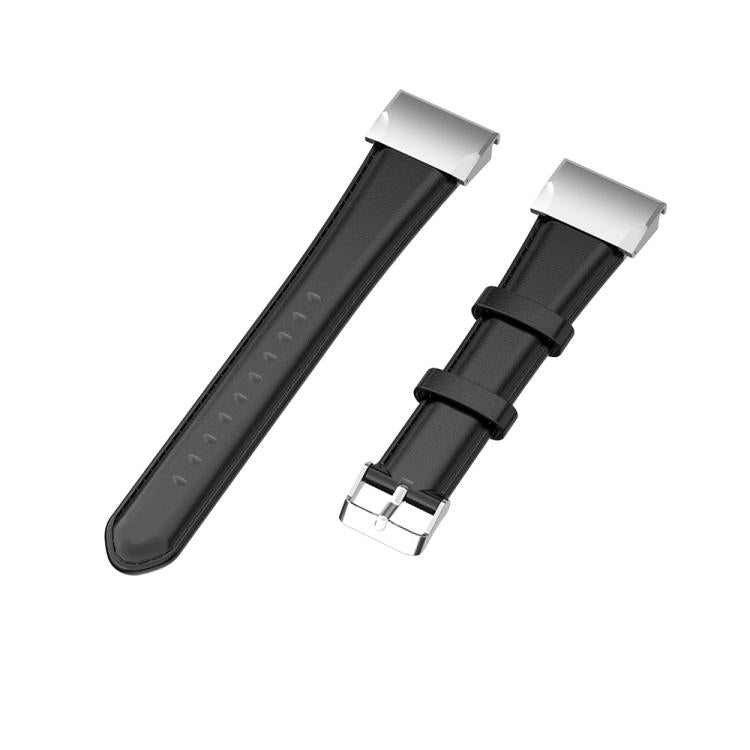 For Garmin QuickFit 26mm Kalebol Waxed Calfskin Leather Watch Band(Black)