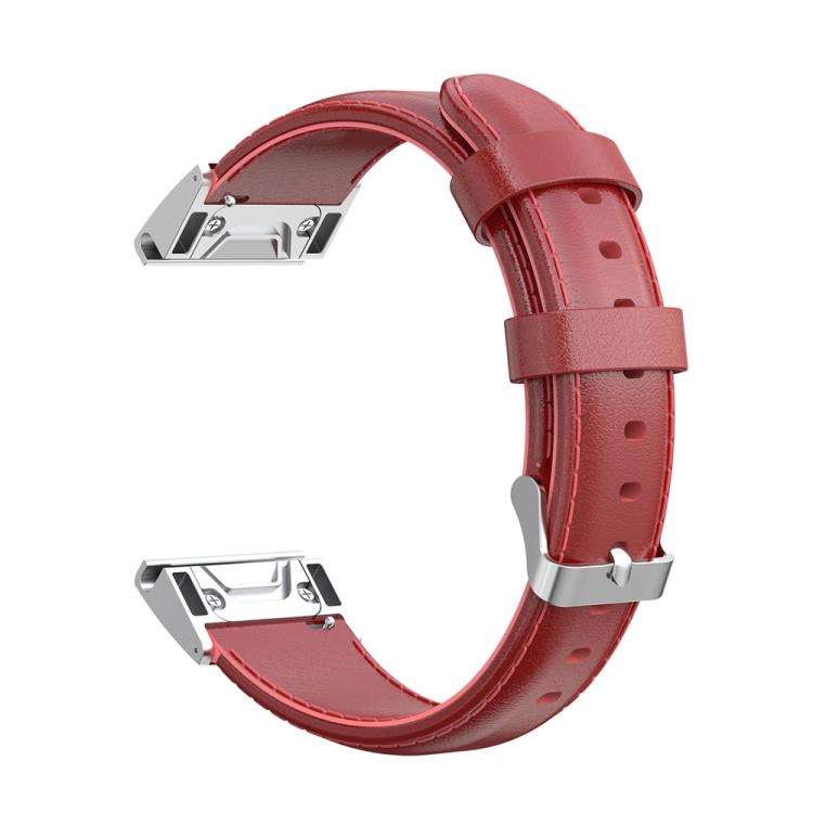 For Garmin QuickFit 26mm Kalebol Waxed Calfskin Leather Watch Band(Red) - free shipping - PMc TechLife - Order now!