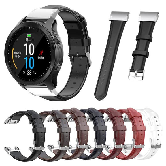 For Garmin QuickFit 26mm Kalebol Waxed Calfskin Leather Watch Band(Black)
