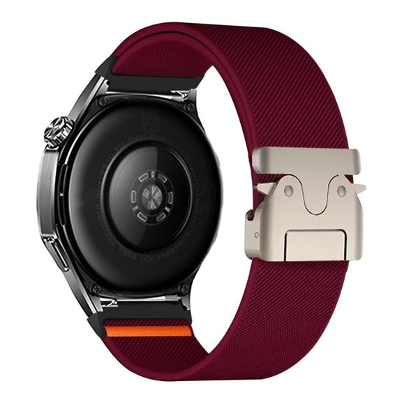 22mm Parachute Buckle Elastic Nylon Watch Band(Wine Red)