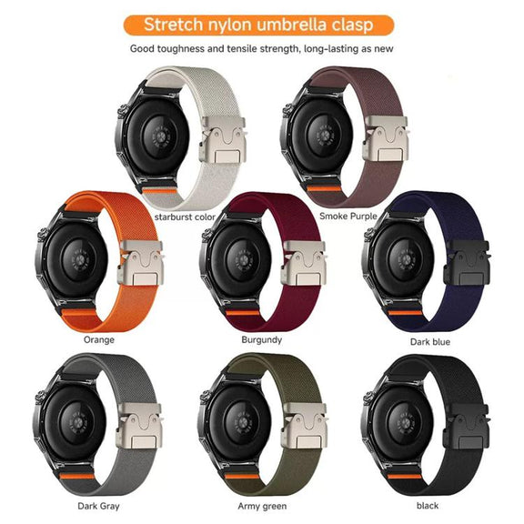 20mm Parachute Buckle Elastic Nylon Watch Band(Dark Blue)