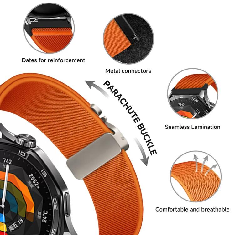 20mm Parachute Buckle Elastic Nylon Watch Band(Orange) - 20mm Bands by PMc TechLife | Online Shopping South Africa | PMc TechLife | Buy Now Pay Later Mobicred