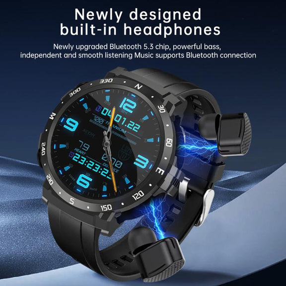Q10 Dual-mode Bluetooth Headphones Smart Watch,1.52 inch, Support Bluetooth Call / Heart Rate(Black)