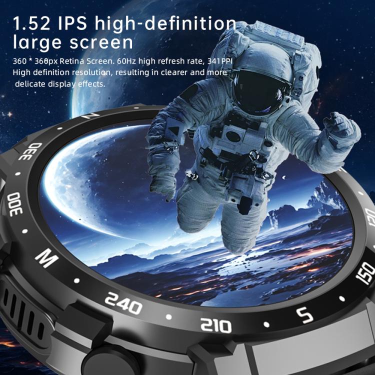 Q10 Dual-mode Bluetooth Headphones Smart Watch,1.52 inch, Support Bluetooth Call / Heart Rate(Black)
