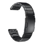 For Garmin QuickFit 20mm Kalebol Turtle Back Buckle Stainless Steel Watch Band(Black)