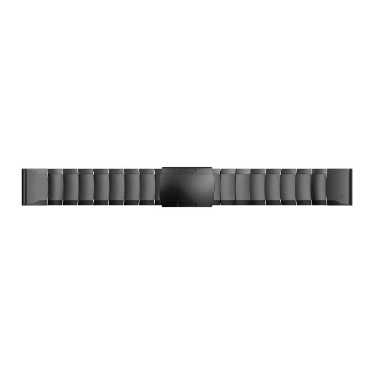 For Garmin QuickFit 20mm Kalebol Turtle Back Buckle Stainless Steel Watch Band(Black)