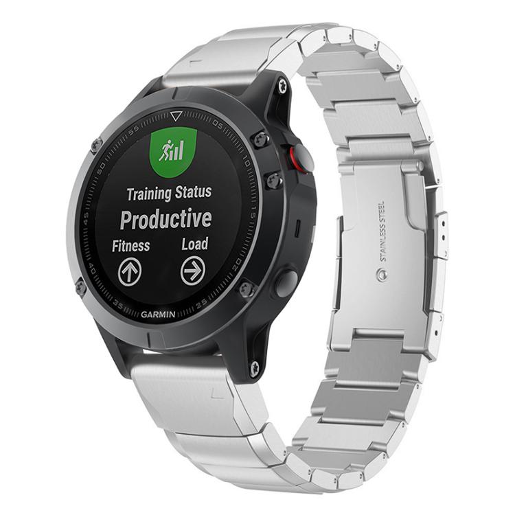 For Garmin QuickFit 20mm Kalebol Turtle Back Buckle Stainless Steel Watch Band(Silver) - free shipping - PMc TechLife - Order now!