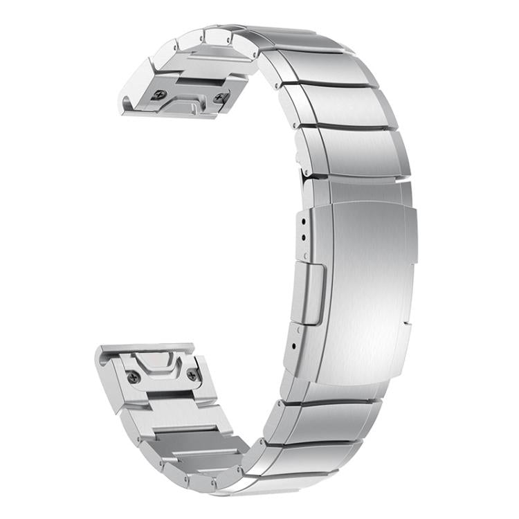 For Garmin QuickFit 22mm Kalebol Turtle Back Buckle Stainless Steel Watch Band(Silver) - free shipping - PMc TechLife - Order now!