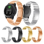 For Garmin QuickFit 20mm Kalebol Turtle Back Buckle Stainless Steel Watch Band(Black)