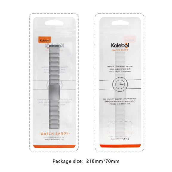 For Garmin QuickFit 20mm Kalebol Turtle Back Buckle Stainless Steel Watch Band(Black)