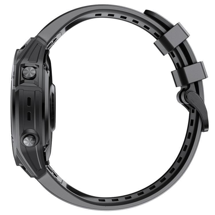 For Garmin QuickFit 26mm Kalebol Ladder Silicone Watch Band(Black) - free shipping - PMc TechLife - Order now!
