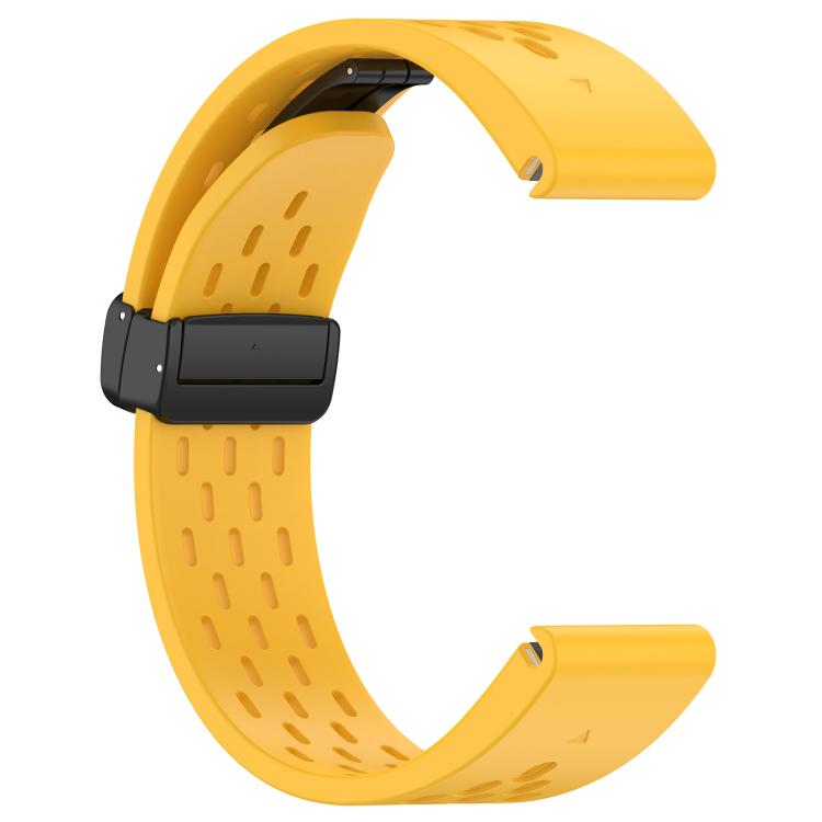For Garmin QuickFit 22mm Kalebol Magnetic Buckle Silicone Watch Band(Yellow) - free shipping - PMc TechLife - Order now!