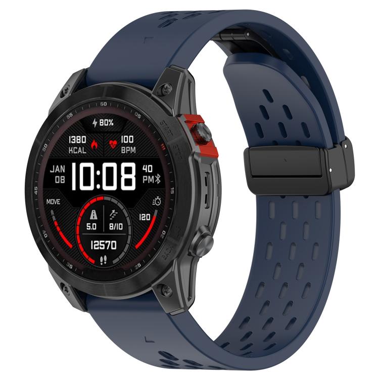 For Garmin QuickFit 26mm Kalebol Magnetic Buckle Silicone Watch Band(Dark Blue) - free shipping - PMc TechLife - Order now!