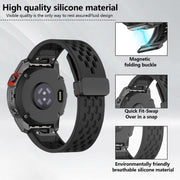 For Garmin QuickFit 20mm Kalebol Magnetic Buckle Silicone Watch Band(White)