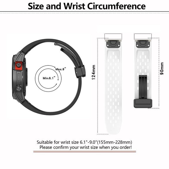 For Garmin QuickFit 20mm Kalebol Magnetic Buckle Silicone Watch Band(White)