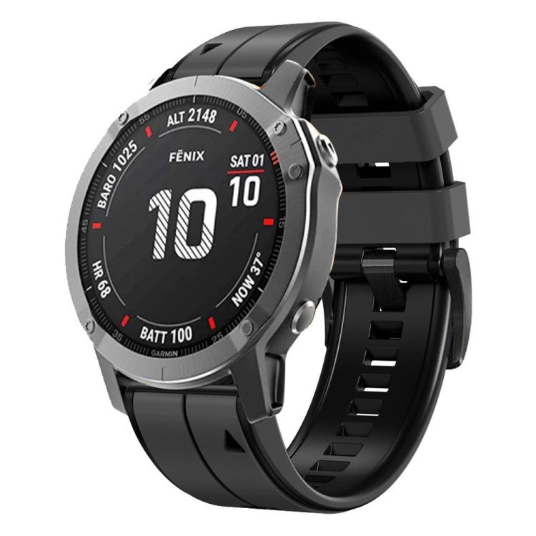 For Garmin QuickFit 22mm Kalebol Two-color Pin Silicone Watch Band(Grey Black) - free shipping - PMc TechLife - Order now!